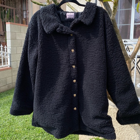 Just Peachy Sherpa Faux Fur Jacket Coat - Picture 1 of 5